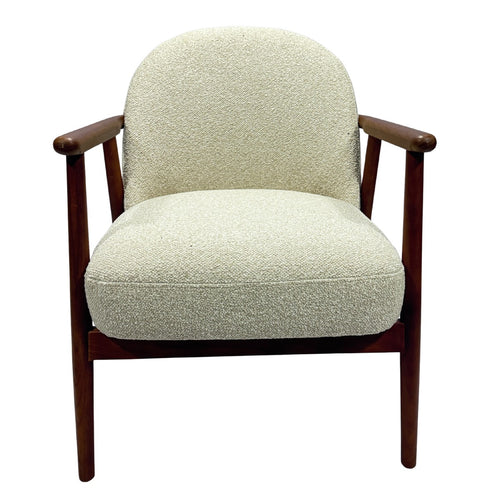 DÉJA Living Fauteuil Skövde - Beige Stof/Walnoot - 65x72x81cm - vtwonen shop