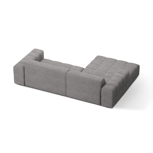 Cosmopolitan Design - Linker hoekbank Chicago 3-zits, chenille lichtgrijs - 167x234x78cm