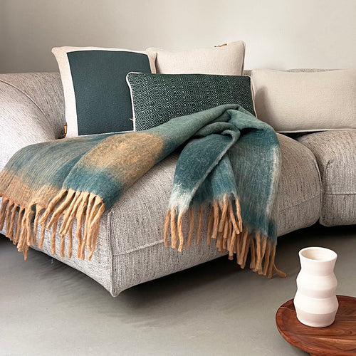 Malagoon plaid Zapotec - zacht groen - 100% recycled
