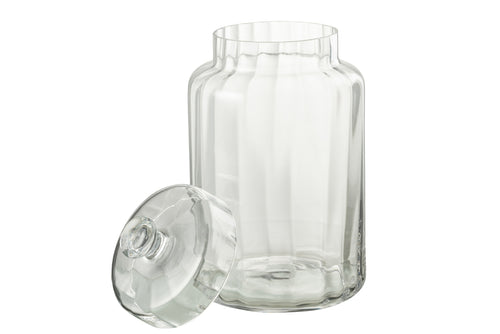 J-Line voorraadpot Elia - glas - transparant - large - vtwonen shop