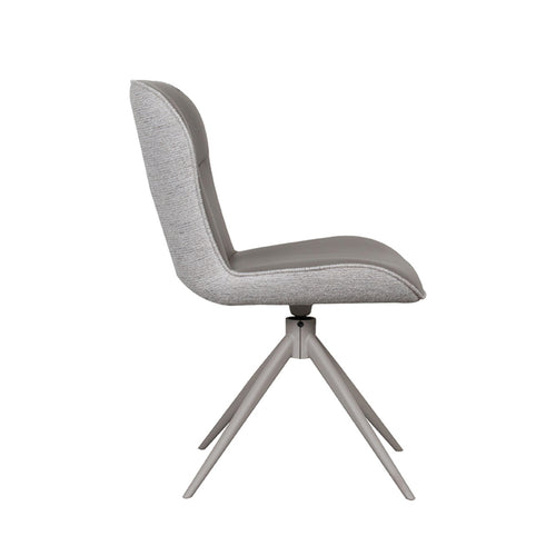 LABEL51 Eetkamerstoel Thorben - Grijs Stof - Draaibaar - Set van 2 - vtwonen shop