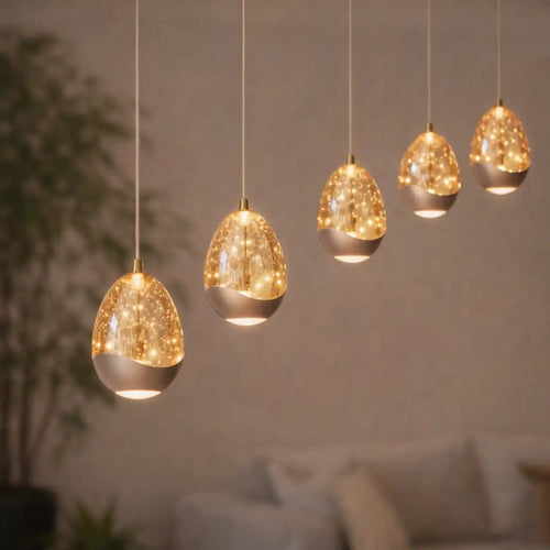 Highlight hanglamp Egg - 5 lichts - 108  x 155   cm - champagne