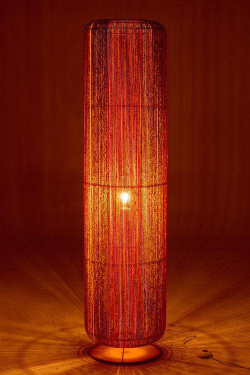 J-Line lamp Touw Cilinder - metaal - oranje/naturel - large
