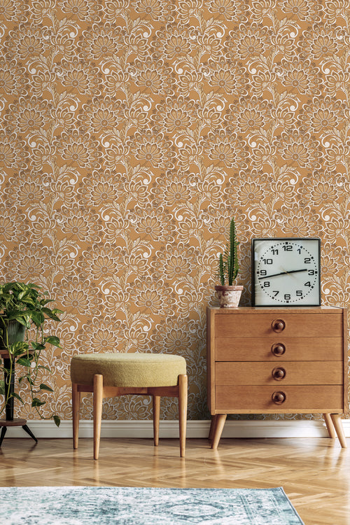 ESTAhome behang vintage bloemen bruin - 50 x 900 cm - 131089 - vtwonen shop
