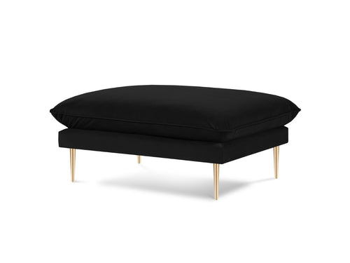 Cosmopolitan Design Poef Vienna flueel, zwart - 73x93x43cm