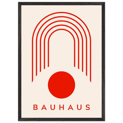 Artfulprints Poster met Lijst Bauhaus - Red arches   - 50x70 cm - Rood