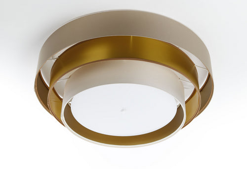 bpskoncept plafondlamp Triniti - beige satijn - goud - Ø 60 cm