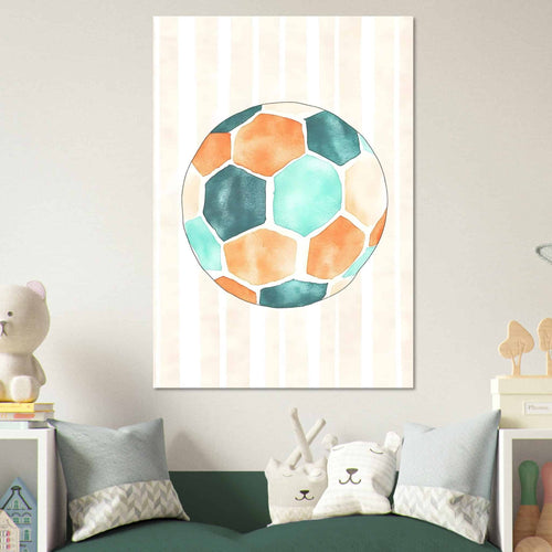 Artfulprints  Blauw oranje voetbal   poster 30x40 cm - vtwonen shop