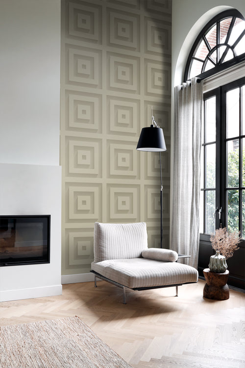 Origin Wallcoverings behang 3d vierkanten lichtbeige - 50 x 900 cm - 347973 - vtwonen shop