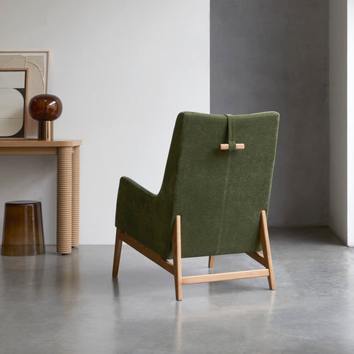 Tikamoon Fauteuil van massief eikenhout en groen fluweel - Groen - vtwonen shop
