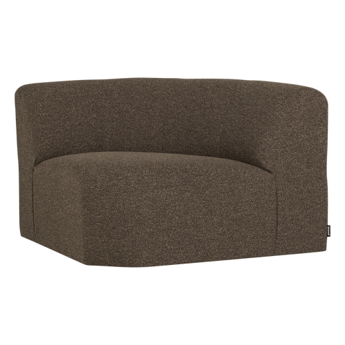 WOOOD hoekelement rond Mojo Base - Bouclé - Bruin Melange - 74x110x110