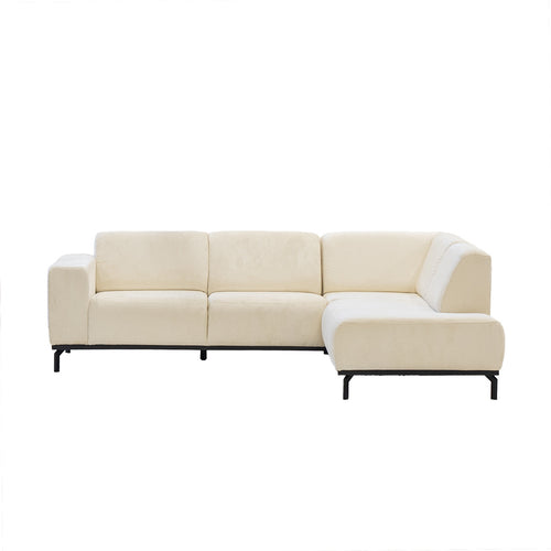 Giga Meubel Hoekbank Monza 3-zits Rechts - Stof/Metaal - Beige
