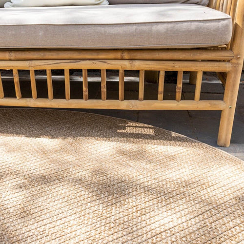 Interieur05 Rond Buitenkleed Jute Excellent Outdoor Bruin - 200 x 200 cm - vtwonen shop