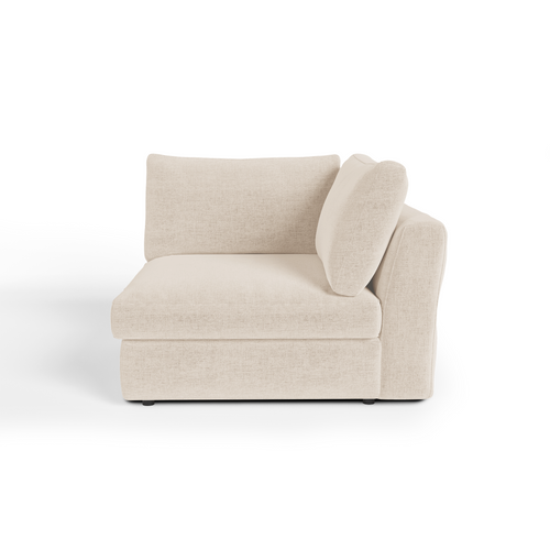 Sia Home - Hoekmodule NEST - Zacht aanvoelende geweven stof - Beige - 107cm