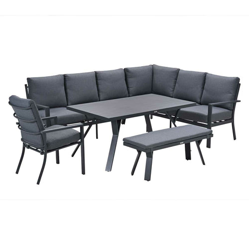 Garden Impressions lounge dining set Senja mystic grey - 5-delig - rechts incl stoel - vtwonen shop