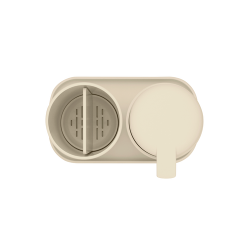 Brabantia ReNew Badkameraccessoire-set, zeepdispenser, tandenborstelhouder en schaal - Soft Beige