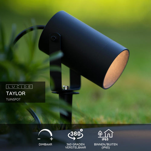 Lucide tuinspot TAYLOR - 1xGU10 - Zwart - vtwonen shop