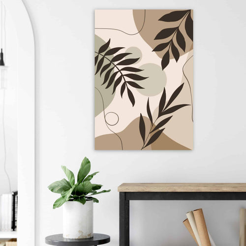 Artfulprints Poster met Lijst Boho – Shaped leaves   - 30x40 cm - Meerkleurig
