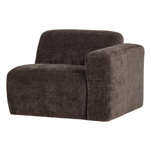 WOOOD 1-zits bank arm rechts Mojo Base - Ribstof - Bruin - 74x105x97