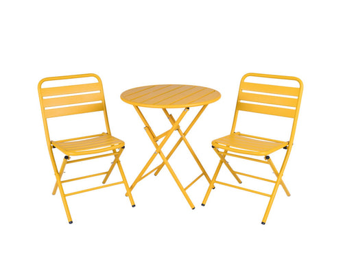 MaximaVida inklapbare ronde bistroset Max okergeel 70 cm- extra zware uitvoering - vtwonen shop