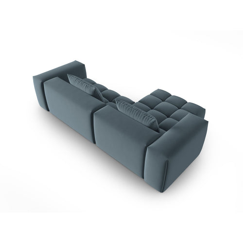 Cosmopolitan Design - Modulaire hoekbank links Verona 3-zits, flueel pastelblauw - 145x260x70cm