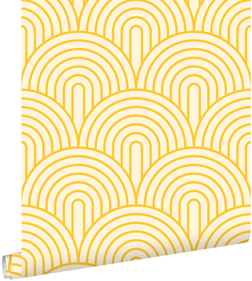 ESTAhome behang art deco bogen geel - 50 x 900 cm - 131769
