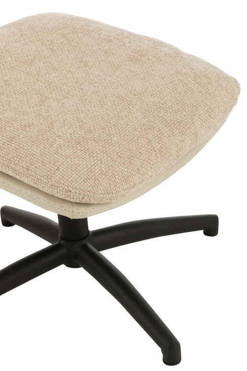 J-Line zetel Relax + Voetbank - metaal/multiplex - beige/zwart