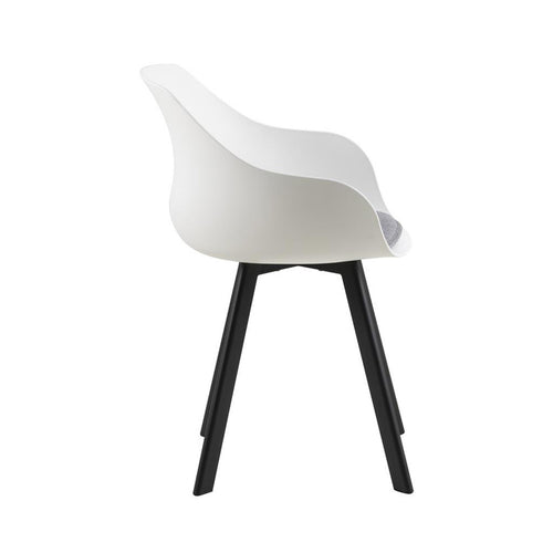 Lisomme Rene Eetkamerstoel Kunststof Wit - Zwarte Poten - vtwonen shop