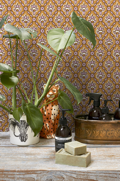 ESTAhome behang vintage bloemen bruin en lila paars - 50 x 900 cm - 131541 - vtwonen shop