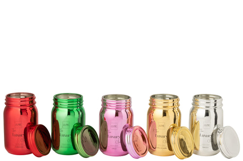 J-Line geurkaars Voorraadpot - glas - rood - 69U - vtwonen shop