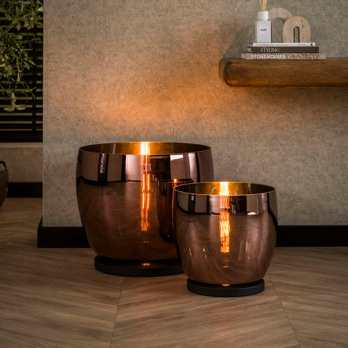 Giga Meubel Vloerlamp Up XL - Koper Glas - 1-Lichts - 33x33x32cm