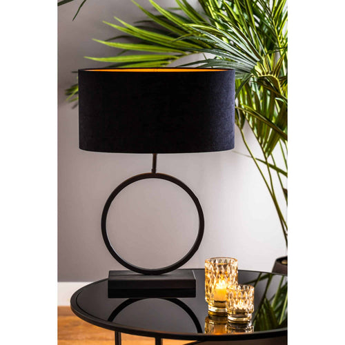 Light & Living lampenkap Velours - zwart - 45x21x22cm - vtwonen shop