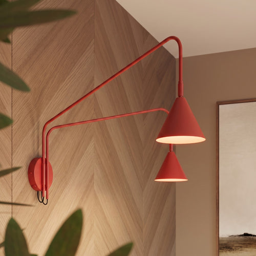 Sollux Lighting Wandlamp NOX 2 rood met schakelaar - 150x80x30cm