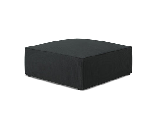 Micadoni Poef Ruby ribfluwelen, zwart - 93x93x40cm