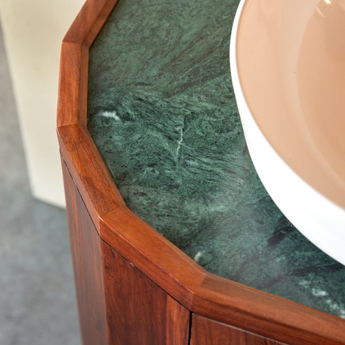 Tikamoon Wastafelkast van massief palissander en marmer 120 cm - Bruin - vtwonen shop