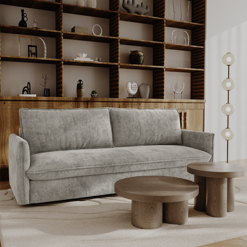 Premium Interiors - Snel uitklapbare slaapbank AVA - kruisweefsel grijs 198cm