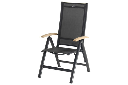 Hartman Tuinstoel Troy - Teak Antraciet - Verstelbaar - vtwonen shop