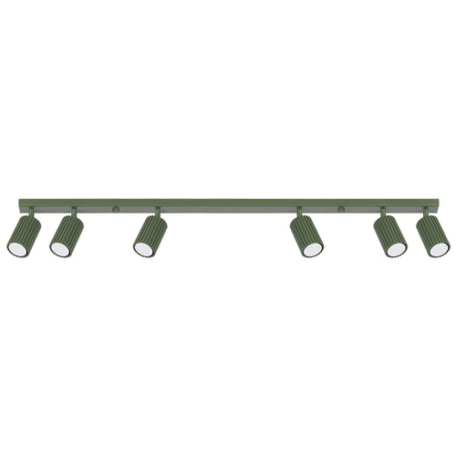 Sollux Lighting Plafondlamp KARBON 6L olijfgroen - 117x6,5x16,5cm