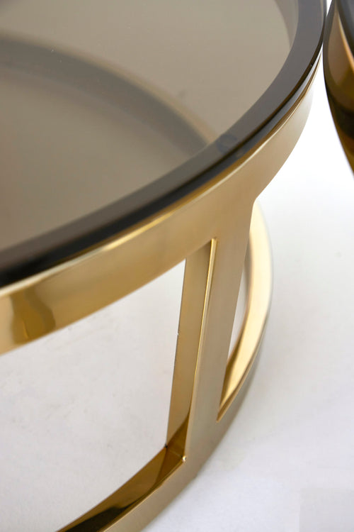 Light & Living salontafel MILAGRO - Ø100.5x36.5cm - goud - Set van 2