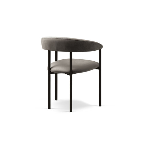 Set van 2 fluwelen stoelen Lea flueel donkergrijs - 53.5x56.5x74cm