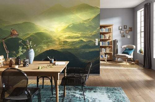 Sanders & Sanders fotobehang berglandschap groen - 200 x 150 cm - 612564