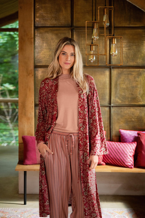 Pip Studio - Belin Pyjama Broek Dames - Kente Stripe - Roze - L - vtwonen shop