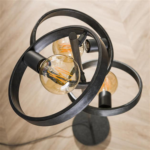 Giga Meubel Vloerlamp Hover - Zwart Metaal - 3-Lichts - 40x40x155cm