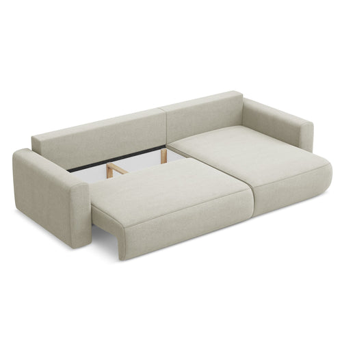 LaMiaSofa hoekbank rechts Perugia - textuurstof - lichtbeige - 278x149x82