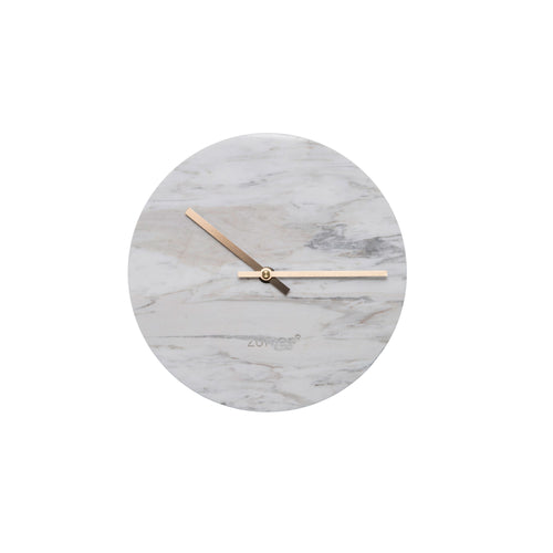 Zuiver Marble Time Klok/ Wandklok Rond Marmer Wit - vtwonen shop