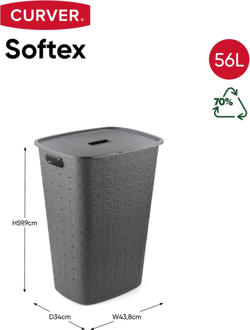 Curver Softex Wasbox - 56L - 43,8x34x59,9cm - Antraciet - vtwonen shop
