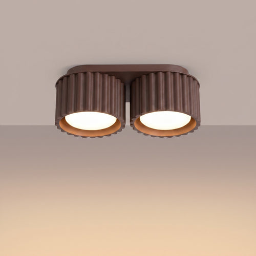 Sollux Lighting Plafondlamp AURA 2 bruin Gx53 - 21x10x8cm