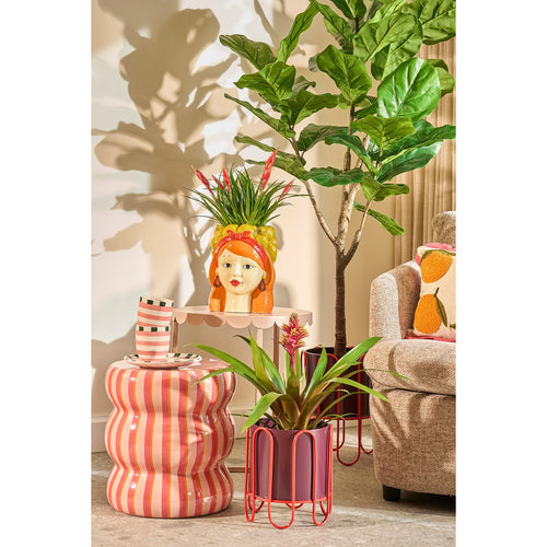 Mica Decorations Funny Bloempot Binnen - H25 x Ø20 cm - Dolomiet - Geel