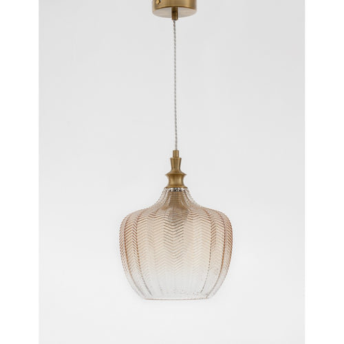 Merano Frisco Koepel Hanglamp Plafondlamp Messing Metaal Champagne Glas LED E27