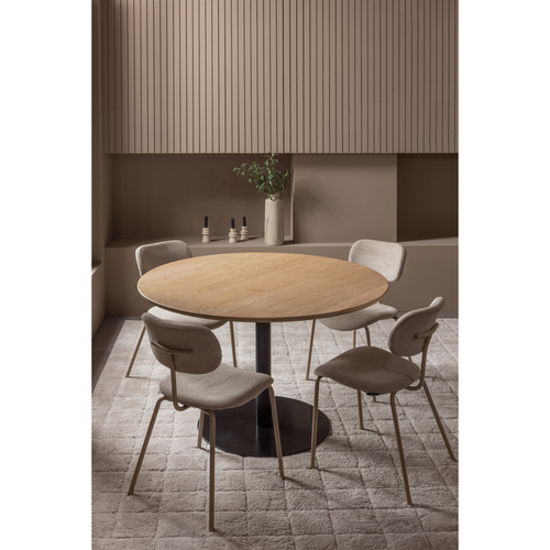 WOOOD eettafel rond vingerlas Tablo - Eiken - Transparant - Ø120